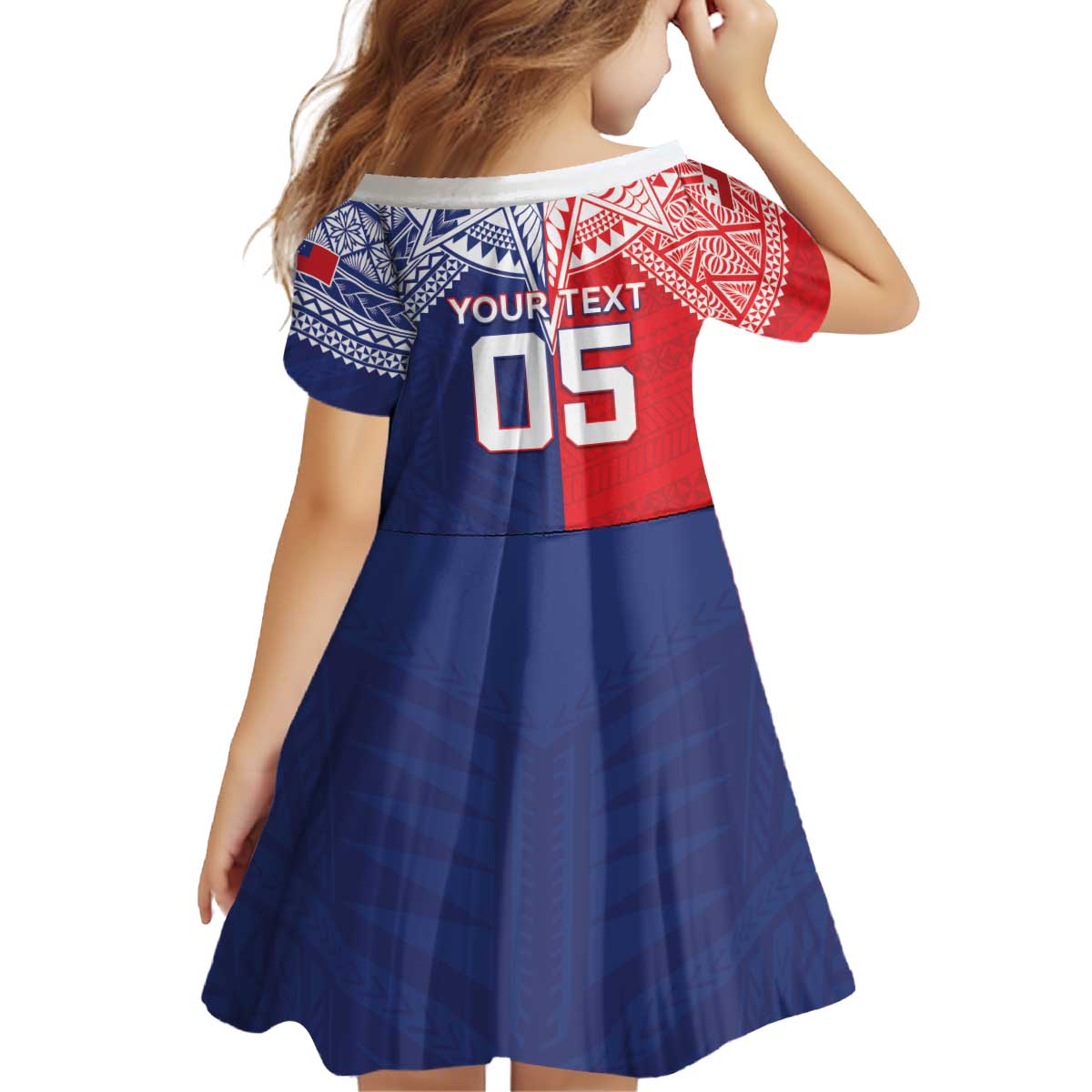 Custom Rugby Samoa And Tonga Kid Short Sleeve Dress Toa Samoa With Mate Maa LT05 - Polynesian Pride