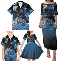 New Zealand Huia Bird Family Matching Puletasi and Hawaiian Shirt Aotearoa Maori Pattern LT05 - Polynesian Pride