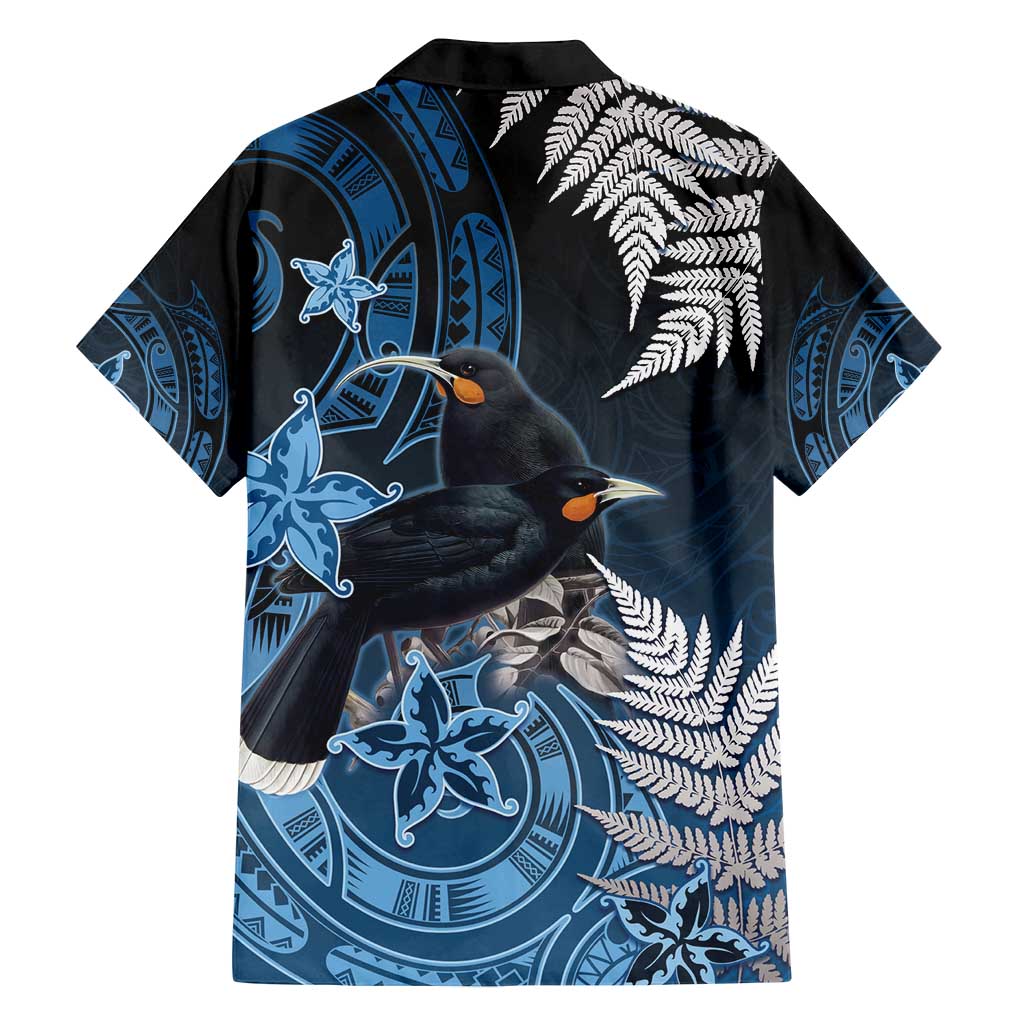 New Zealand Huia Bird Family Matching Tank Maxi Dress and Hawaiian Shirt Aotearoa Maori Pattern LT05 - Polynesian Pride