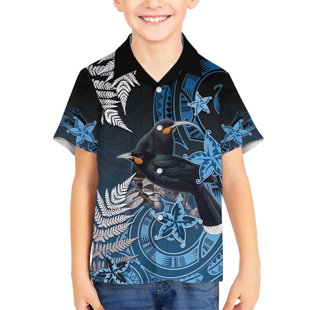 New Zealand Huia Bird Hawaiian Shirt Aotearoa Maori Pattern