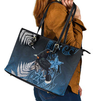 New Zealand Huia Bird Leather Tote Bag Aotearoa Maori Pattern LT05 - Polynesian Pride