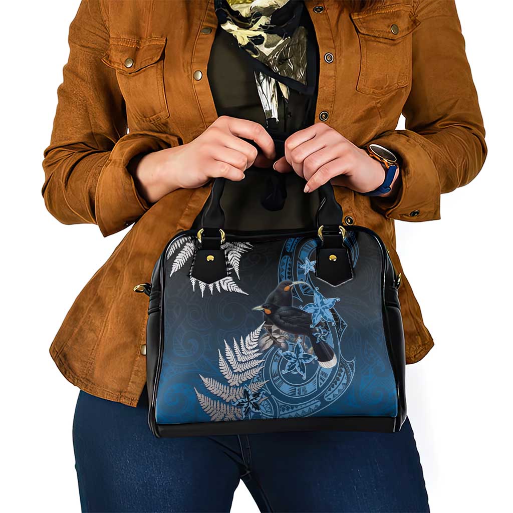 New Zealand Huia Bird Shoulder Handbag Aotearoa Maori Pattern