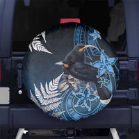 New Zealand Huia Bird Spare Tire Cover Aotearoa Maori Pattern LT05 No hole Navy - Polynesian Pride