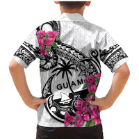 Guam Chamorro Family Matching Mermaid Dress and Hawaiian Shirt Bougainvillea White Polynesian Tribal Pattern LT05 - Polynesian Pride