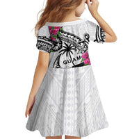 Guam Chamorro Family Matching Off Shoulder Maxi Dress and Hawaiian Shirt Bougainvillea White Polynesian Tribal Pattern LT05 - Polynesian Pride