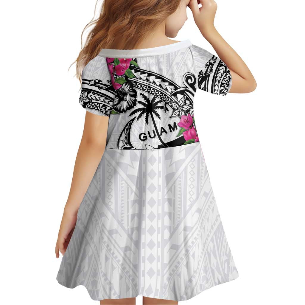 Guam Chamorro Family Matching Puletasi and Hawaiian Shirt Bougainvillea White Polynesian Tribal Pattern LT05 - Polynesian Pride