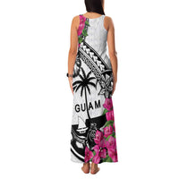 Guam Chamorro Family Matching Tank Maxi Dress and Hawaiian Shirt Bougainvillea White Polynesian Tribal Pattern LT05 - Polynesian Pride