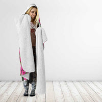 Guam Chamorro Hooded Blanket Bougainvillea White Polynesian Tribal Pattern