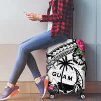 Guam Chamorro Luggage Cover Bougainvillea White Polynesian Tribal Pattern LT05 - Polynesian Pride