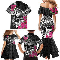 Guam Chamorro Family Matching Mermaid Dress and Hawaiian Shirt Bougainvillea Black Polynesian Tribal Pattern LT05 - Polynesian Pride