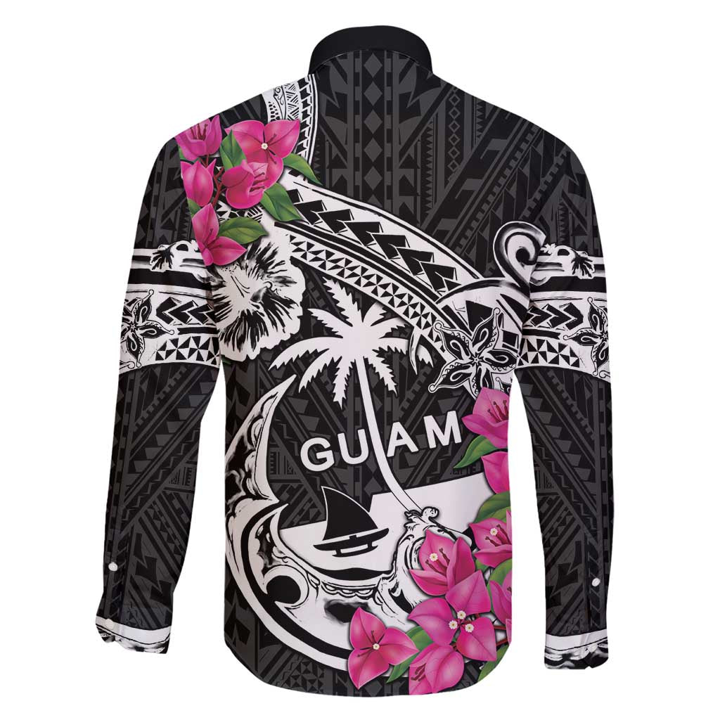 Guam Chamorro Family Matching Mermaid Dress and Hawaiian Shirt Bougainvillea Black Polynesian Tribal Pattern LT05 - Polynesian Pride