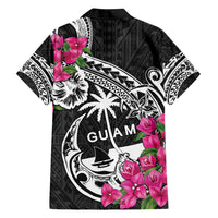 Guam Chamorro Family Matching Tank Maxi Dress and Hawaiian Shirt Bougainvillea Black Polynesian Tribal Pattern LT05 - Polynesian Pride