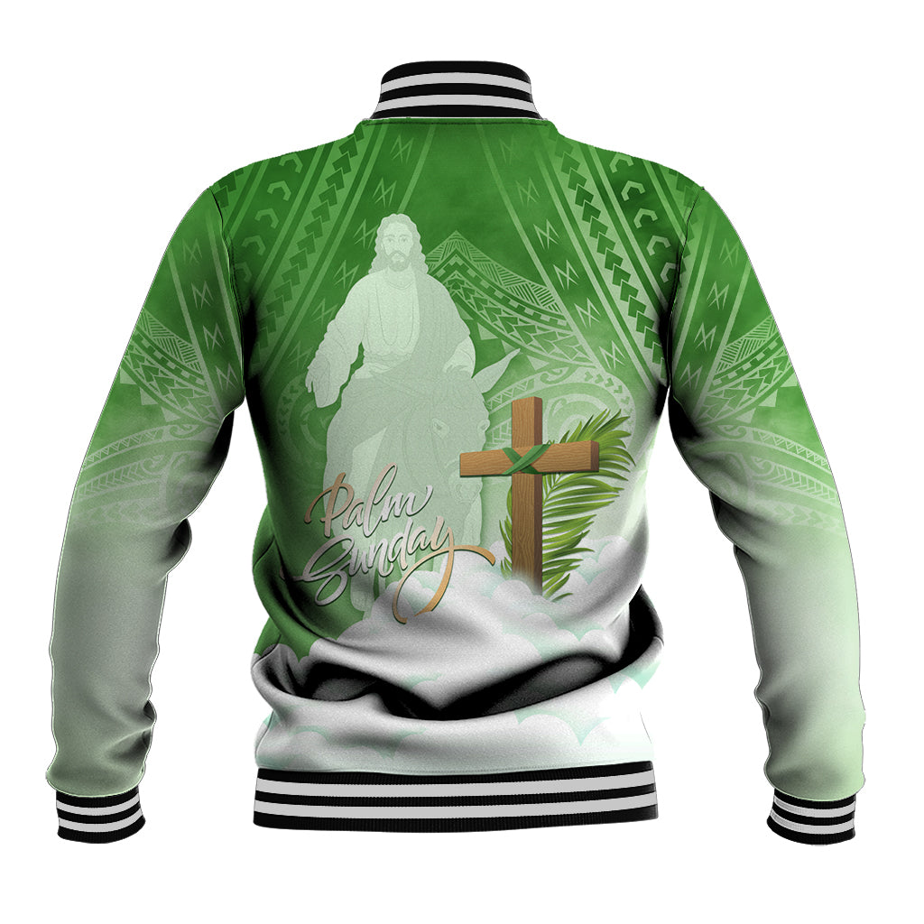 Happy Palm Sunday Baseball Jacket With Polynesian Pattern LT05 - Polynesian Pride