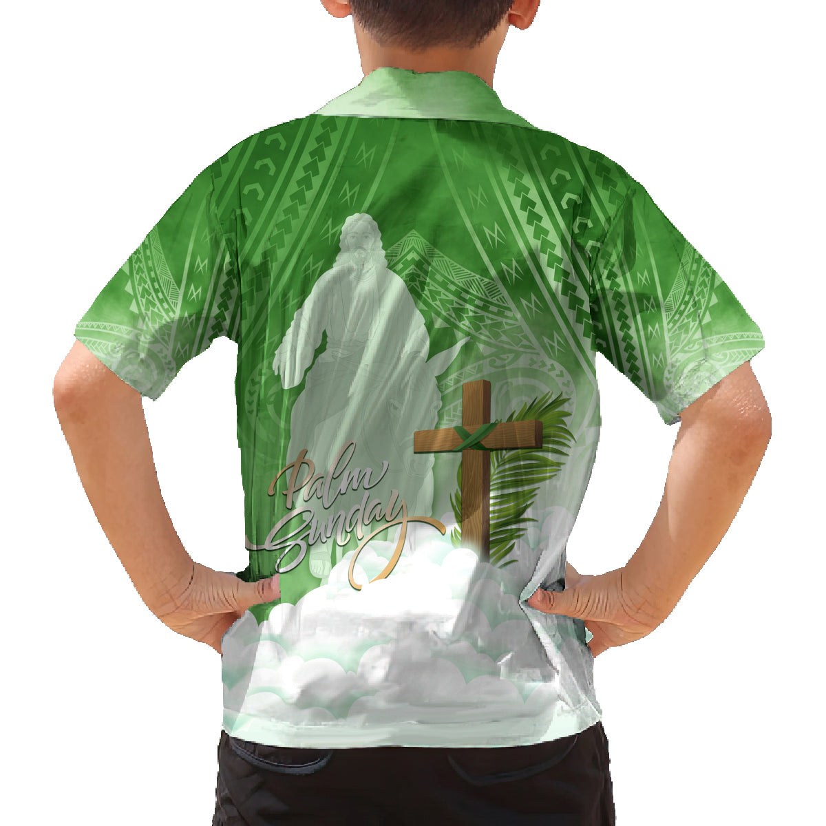 Happy Palm Sunday Family Matching Long Sleeve Bodycon Dress and Hawaiian Shirt With Polynesian Pattern LT05 - Polynesian Pride