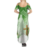 Happy Palm Sunday Family Matching Summer Maxi Dress and Hawaiian Shirt With Polynesian Pattern LT05 - Polynesian Pride