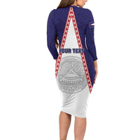 Personalised American Samoa Flag Day Family Matching Long Sleeve Bodycon Dress and Hawaiian Shirt Flag Style LT05 - Polynesian Pride