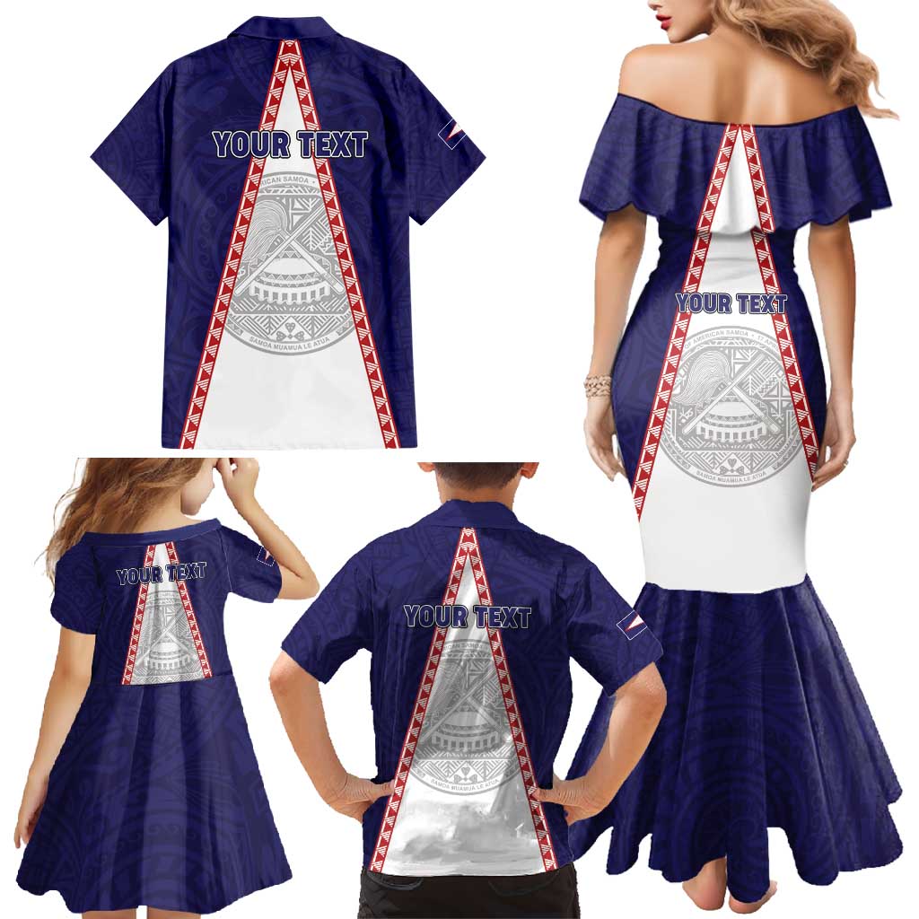 Personalised American Samoa Flag Day Family Matching Mermaid Dress and Hawaiian Shirt Flag Style LT05 - Polynesian Pride