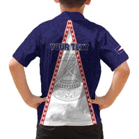 Personalised American Samoa Flag Day Family Matching Off The Shoulder Long Sleeve Dress and Hawaiian Shirt Flag Style LT05 - Polynesian Pride