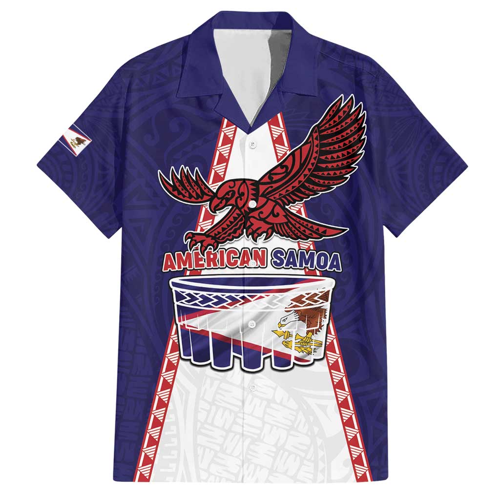 Personalised American Samoa Flag Day Family Matching Short Sleeve Bodycon Dress and Hawaiian Shirt Flag Style LT05 Dad's Shirt - Short Sleeve Blue - Polynesian Pride