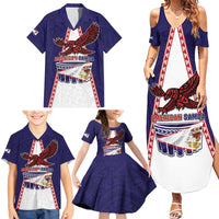 Personalised American Samoa Flag Day Family Matching Summer Maxi Dress and Hawaiian Shirt Flag Style LT05 - Polynesian Pride