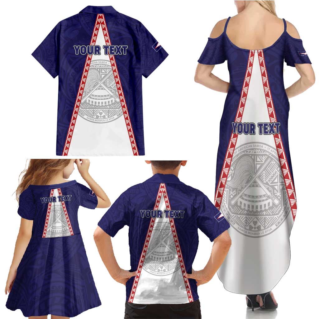 Personalised American Samoa Flag Day Family Matching Summer Maxi Dress and Hawaiian Shirt Flag Style LT05 - Polynesian Pride
