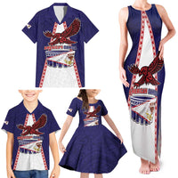 Personalised American Samoa Flag Day Family Matching Tank Maxi Dress and Hawaiian Shirt Flag Style LT05 - Polynesian Pride
