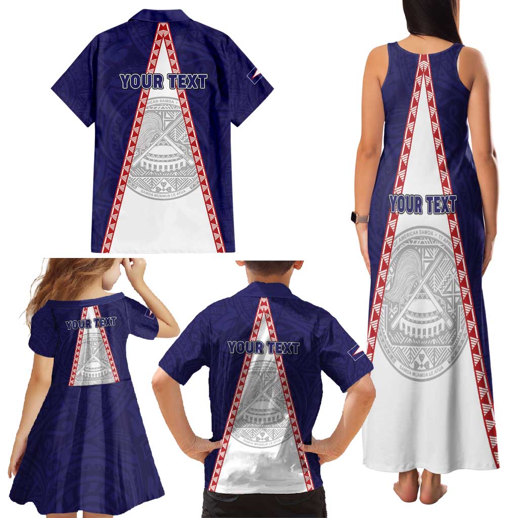 Personalised American Samoa Flag Day Family Matching Tank Maxi Dress and Hawaiian Shirt Flag Style LT05 - Polynesian Pride