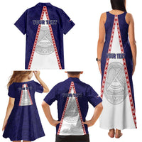 Personalised American Samoa Flag Day Family Matching Tank Maxi Dress and Hawaiian Shirt Flag Style LT05 - Polynesian Pride
