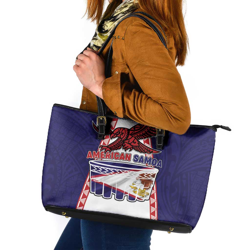 American Samoa Flag Day Leather Tote Bag Flag Style