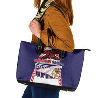American Samoa Flag Day Leather Tote Bag Flag Style
