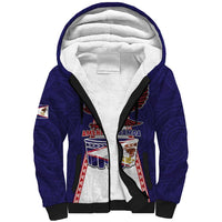 Personalised American Samoa Flag Day Sherpa Hoodie Flag Style LT05 Unisex Blue - Polynesian Pride