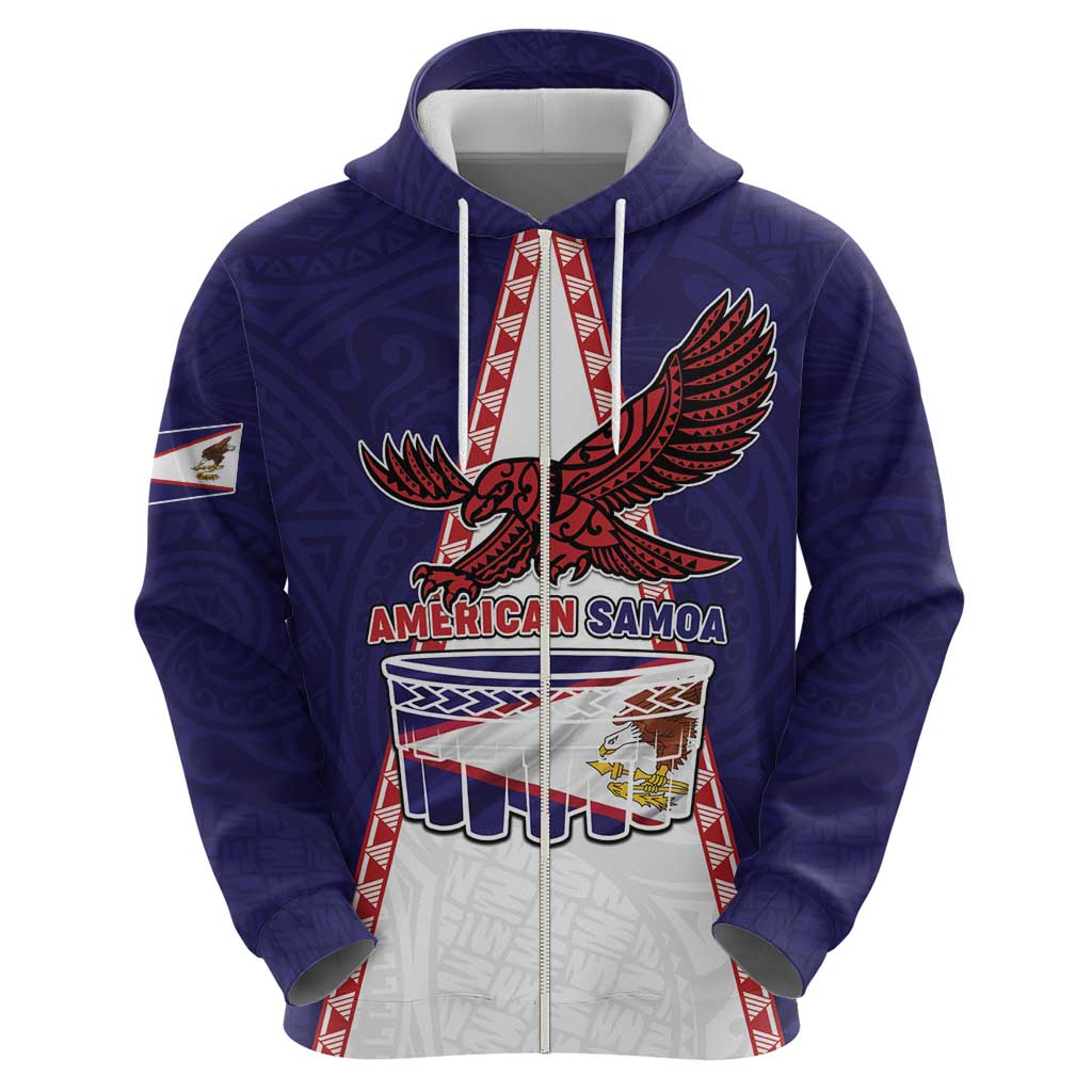 Personalised American Samoa Flag Day Zip Hoodie Flag Style