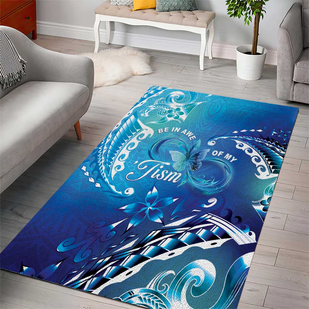 Polynesia Autism Awareness Area Rug Be In Awe Of My 'Tism
