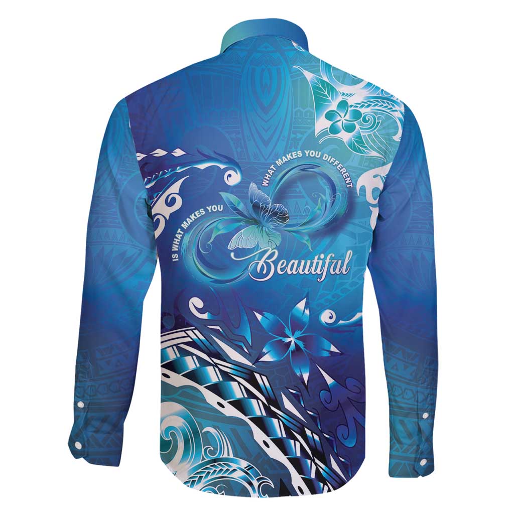 Polynesia Autism Awareness Family Matching Long Sleeve Bodycon Dress and Hawaiian Shirt Be In Awe Of My 'Tism