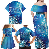 Polynesia Autism Awareness Family Matching Off Shoulder Maxi Dress and Hawaiian Shirt Be In Awe Of My 'Tism LT05 - Polynesian Pride