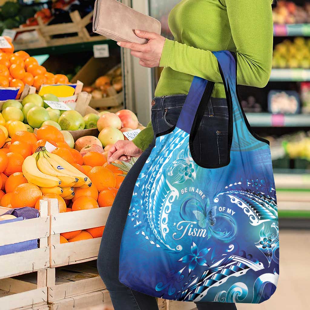 Polynesia Autism Awareness Grocery Bag Be In Awe Of My 'Tism