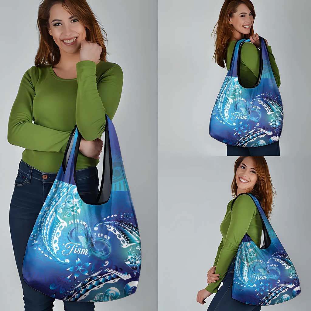 Polynesia Autism Awareness Grocery Bag Be In Awe Of My 'Tism
