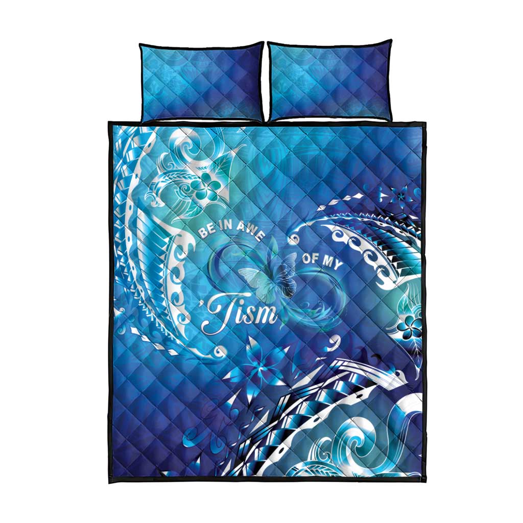 Polynesia Autism Awareness Quilt Bed Set Be In Awe Of My 'Tism