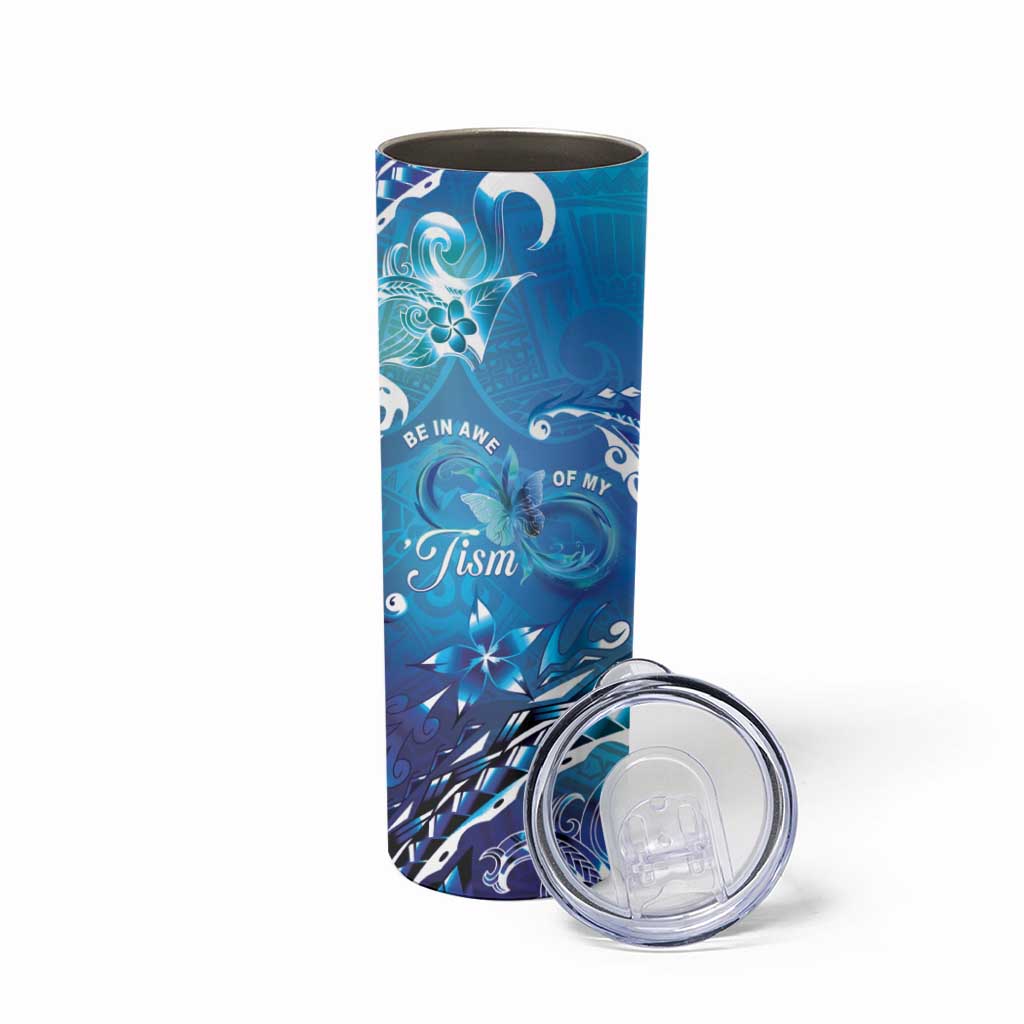 Polynesia Autism Awareness Skinny Tumbler Be In Awe Of My 'Tism