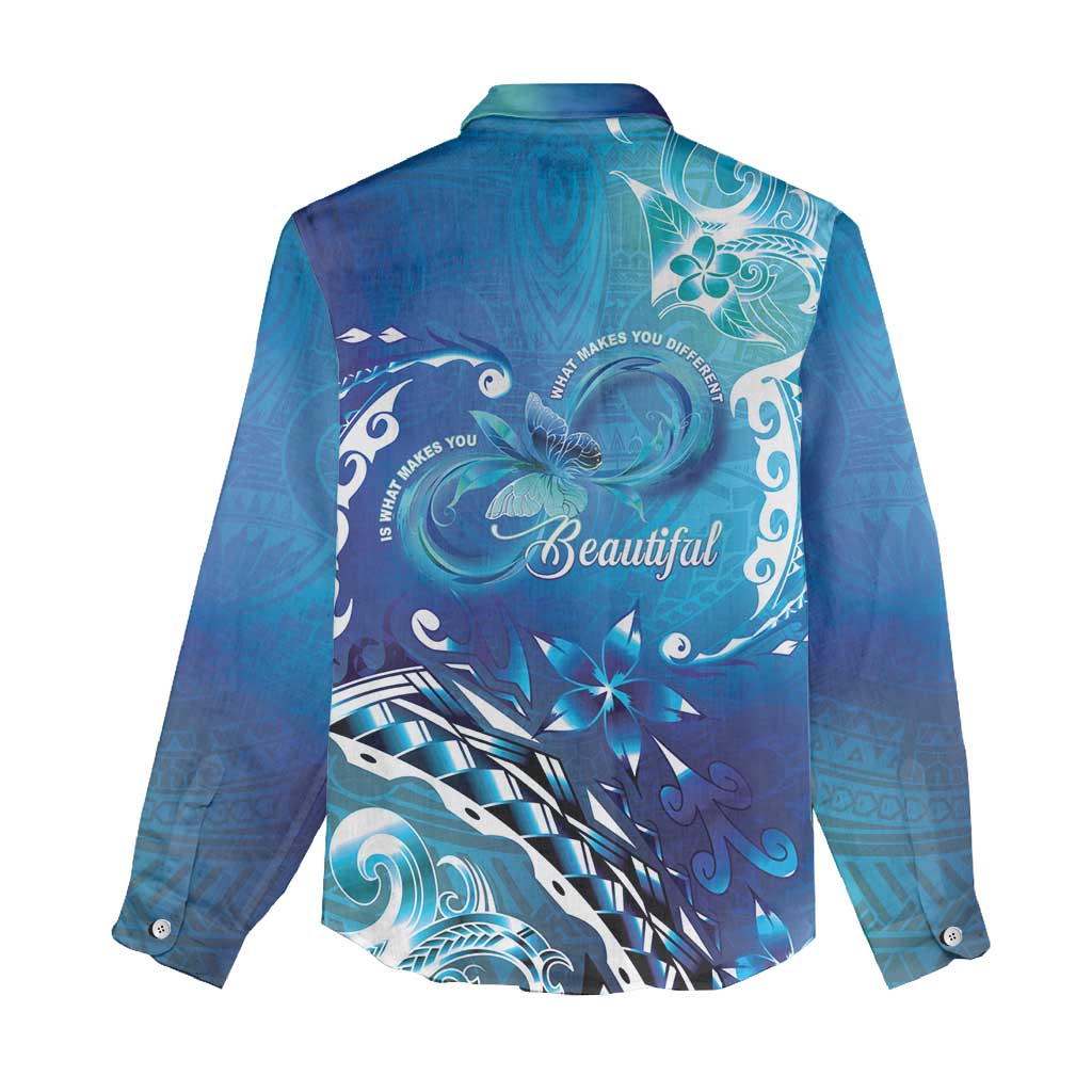 Polynesia Autism Awareness Women Casual Shirt Be In Awe Of My 'Tism