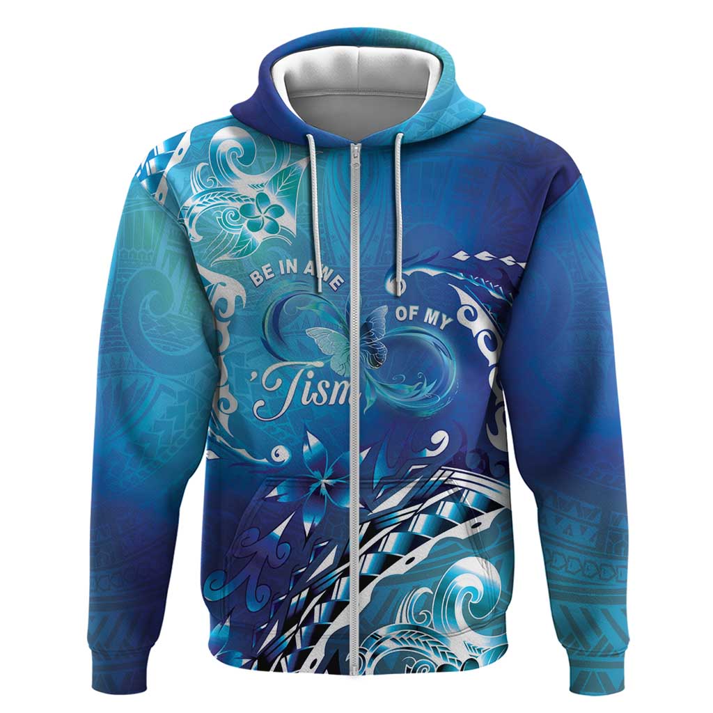 Polynesia Autism Awareness Zip Hoodie Be In Awe Of My 'Tism