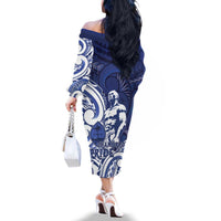 Guam Chief Kepuha Family Matching Off The Shoulder Long Sleeve Dress and Hawaiian Shirt Chamorro Pride LT05 - Polynesian Pride