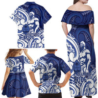 Guam Chief Kepuha Family Matching Off Shoulder Maxi Dress and Hawaiian Shirt Chamorro Pride LT05 - Polynesian Pride