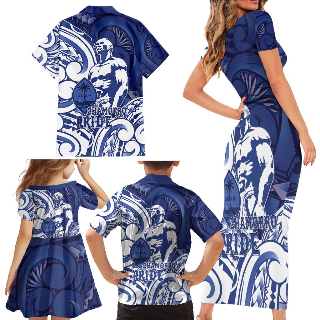 Guam Chief Kepuha Family Matching Short Sleeve Bodycon Dress and Hawaiian Shirt Chamorro Pride LT05 - Polynesian Pride