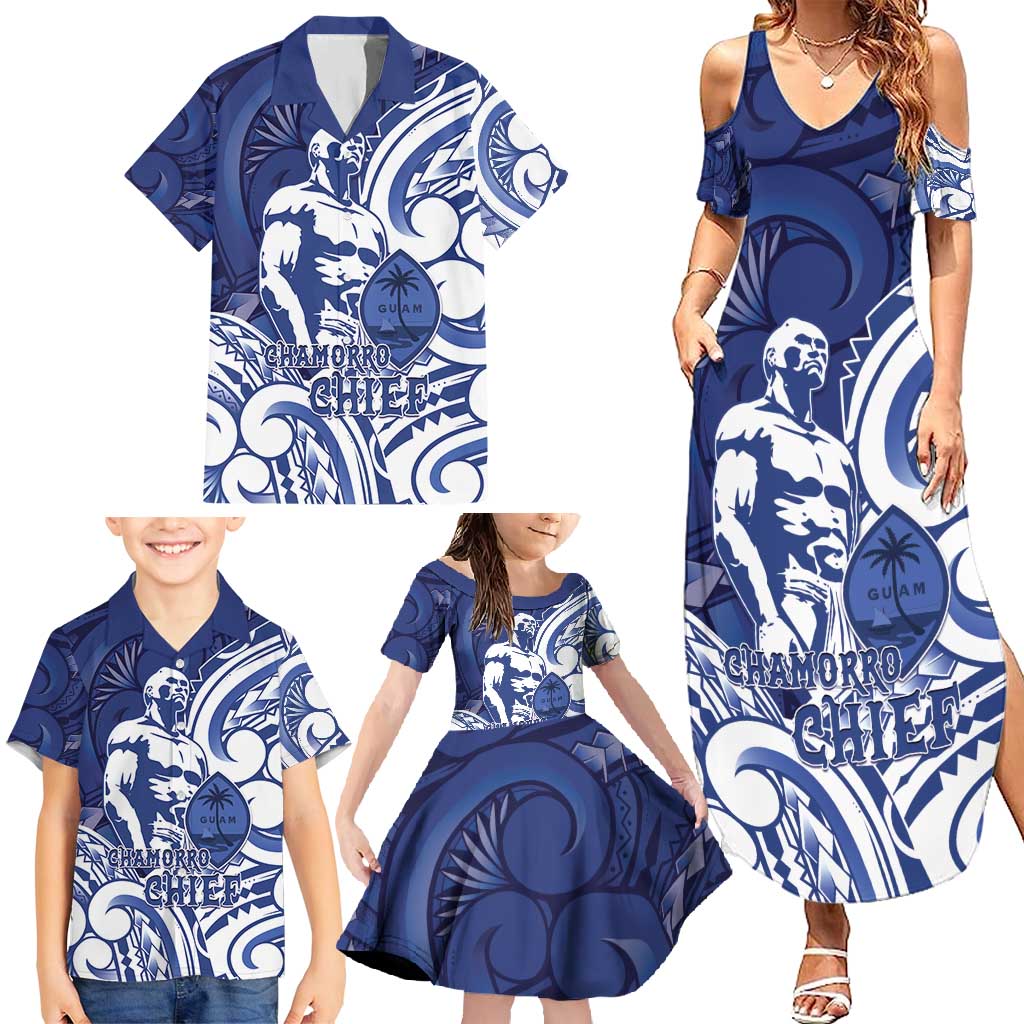 Guam Chief Kepuha Family Matching Summer Maxi Dress and Hawaiian Shirt Chamorro Pride LT05 - Polynesian Pride