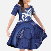 Guam Chief Kepuha Kid Short Sleeve Dress Chamorro Pride LT05 KID Blue - Polynesian Pride