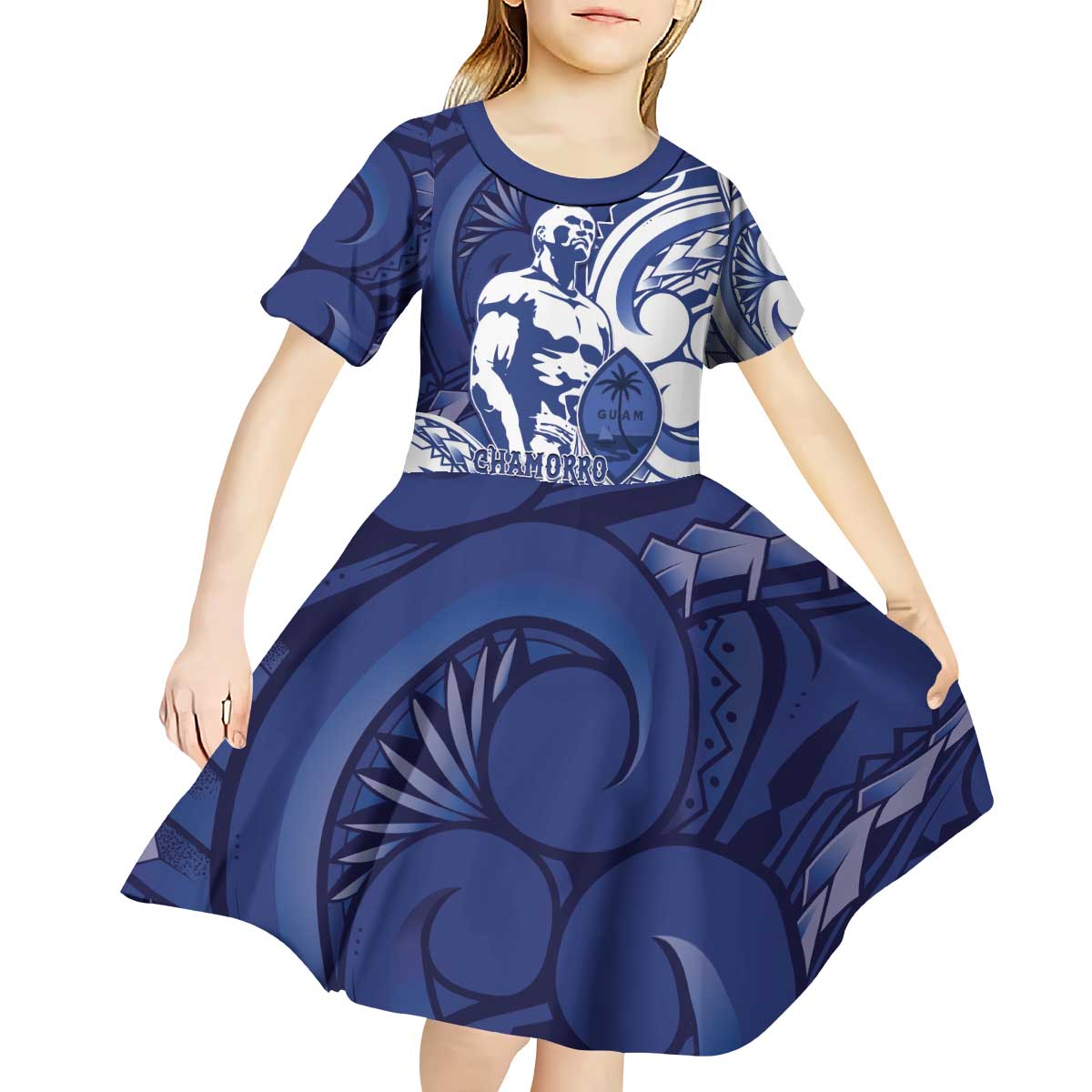 Guam Chief Kepuha Kid Short Sleeve Dress Chamorro Pride LT05 - Polynesian Pride