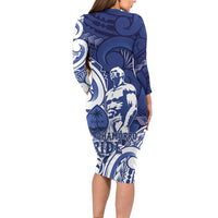 Guam Chief Kepuha Long Sleeve Bodycon Dress Chamorro Pride LT05 - Polynesian Pride