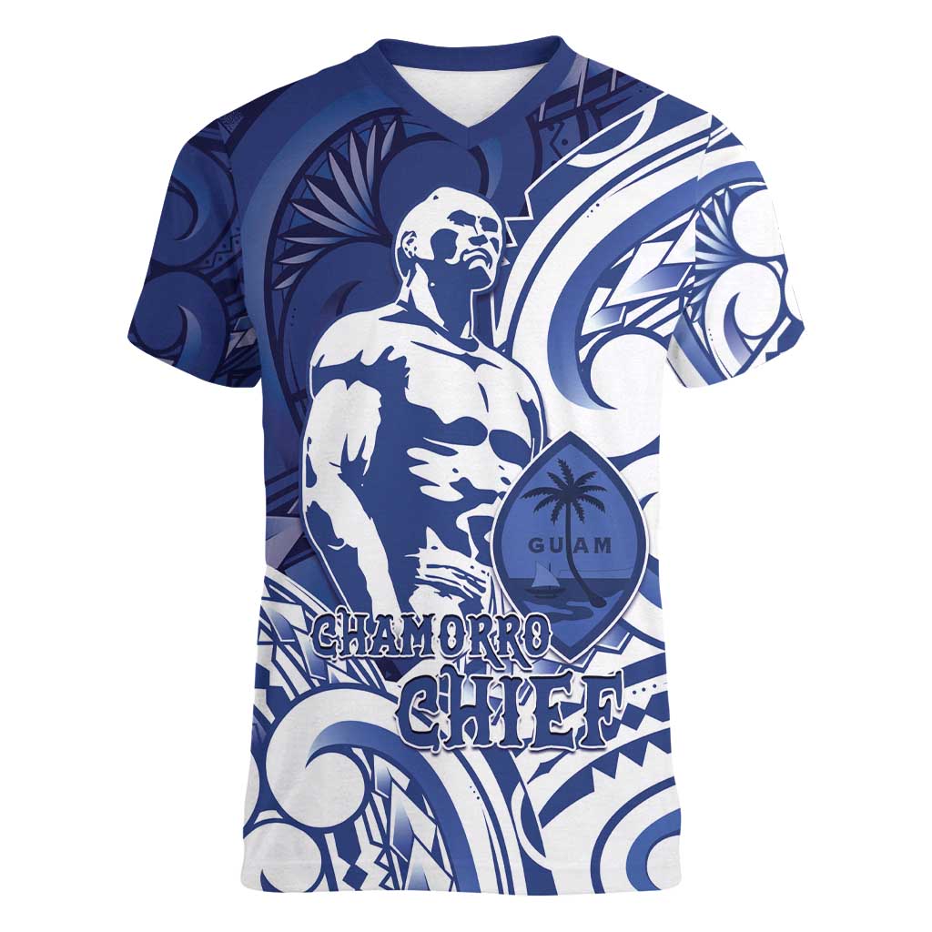 Guam Chief Kepuha Women V-Neck T-Shirt Chamorro Pride