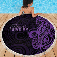 Lupus Warrior Beach Blanket Never Give Up Polynesian Style
